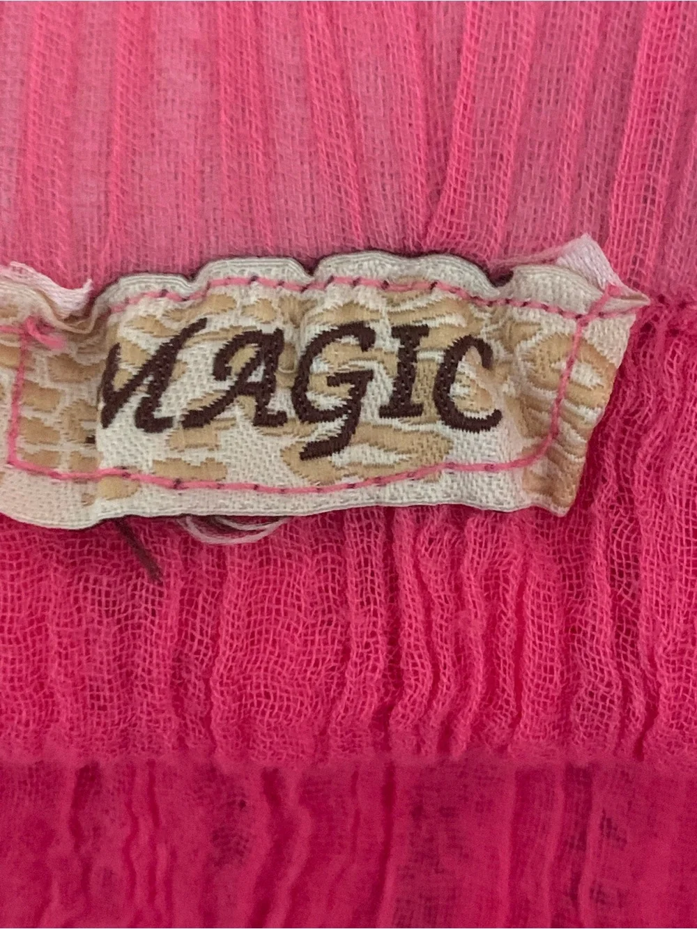 Magic Womens Ombre Pink Tiered Crochet Trim XL/1X Crochet Maxi Skirt Bohomian